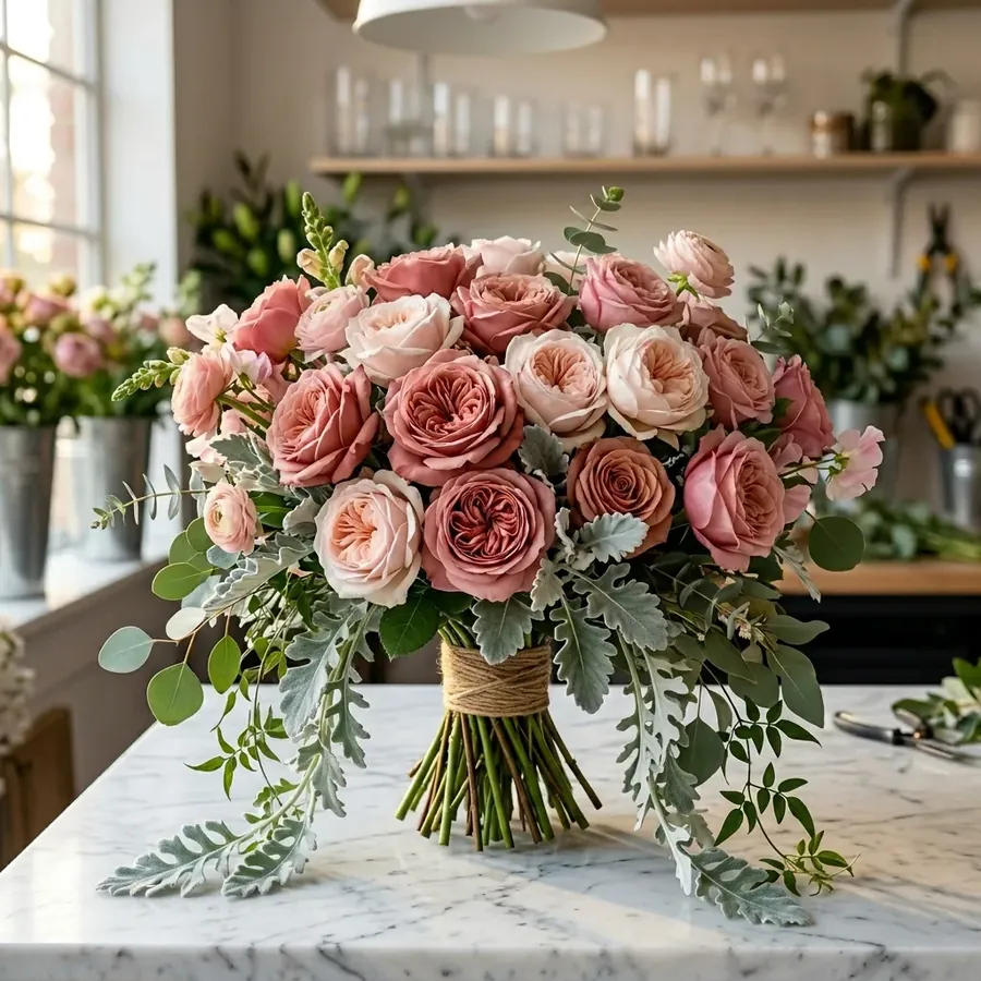 Buquê de noiva no jardim